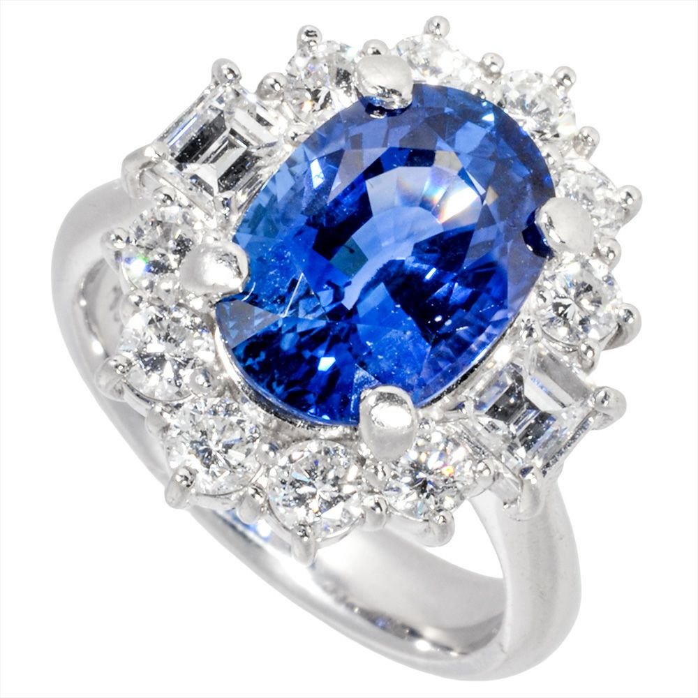 リング 指輪 サファイア 4.27ct 約11号 Pt900 10.8g ブルー