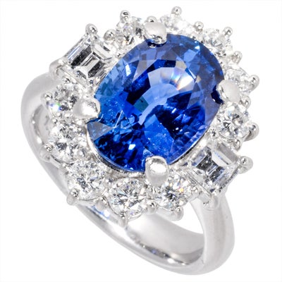 リング 指輪 サファイア 4.27ct 約11号 Pt900 10.8g ブルー 