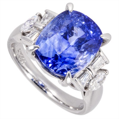 リング 指輪 サファイア 7.31ct 約11号 Pt900 9.4g ブルー 