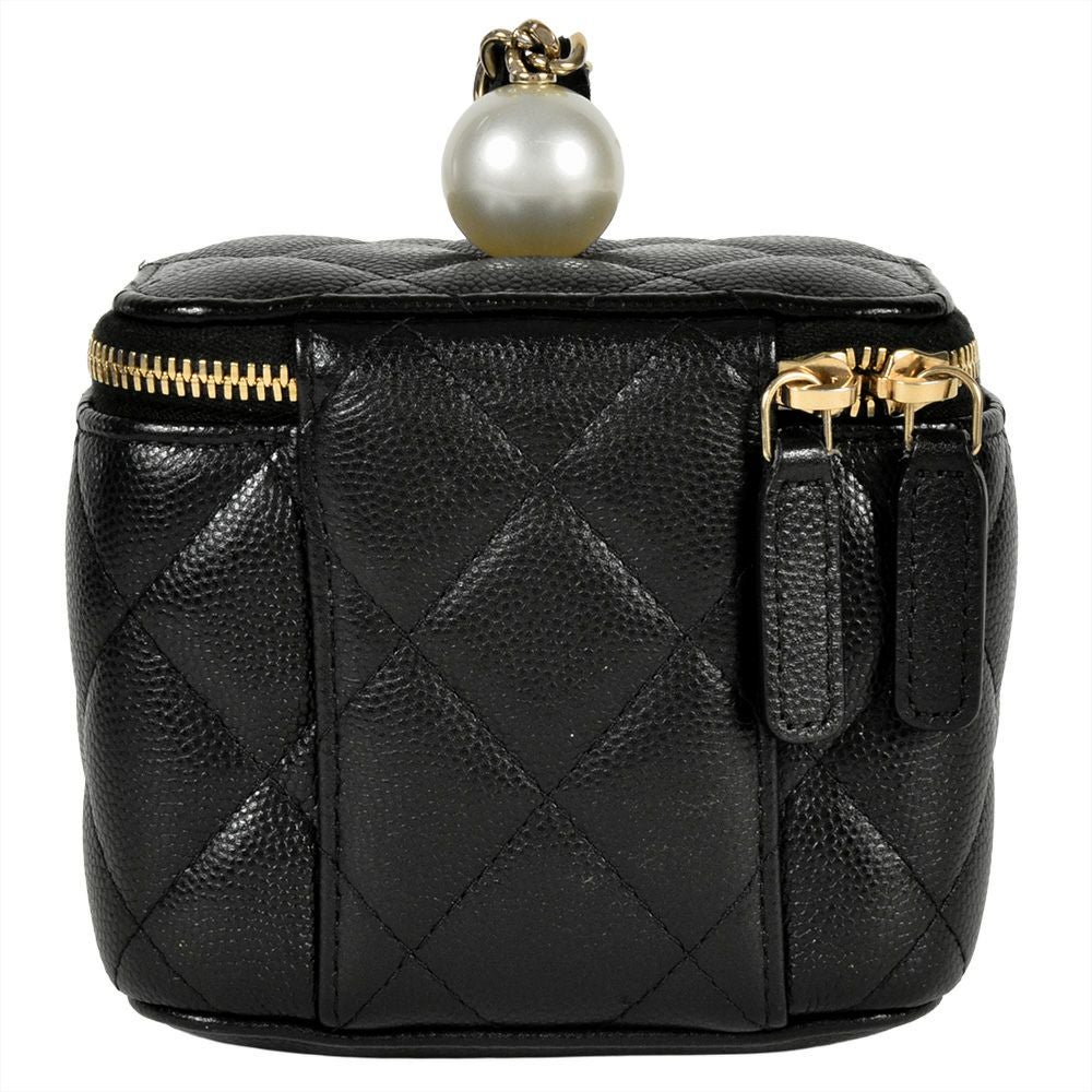 CHANEL 極美品✨ バニティ キャビアスキン バック ポーチ 中古 シャネル CHANEL バニティ ミニ チェーン ポーチ キャビアスキン
