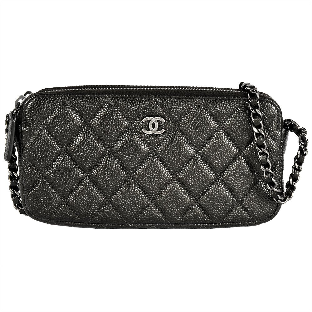 CHANEL　シャネル ミニマトラッセチェーンショルダー コットン ブラック シャネル マトラッセ ミニマトラッセ チェーンショルダー ブラック
