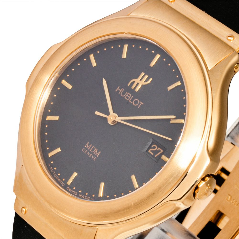 ウブロ HUBLOT 1512.8 MDM エレガント 腕時計 ブラック文字盤 K18 金