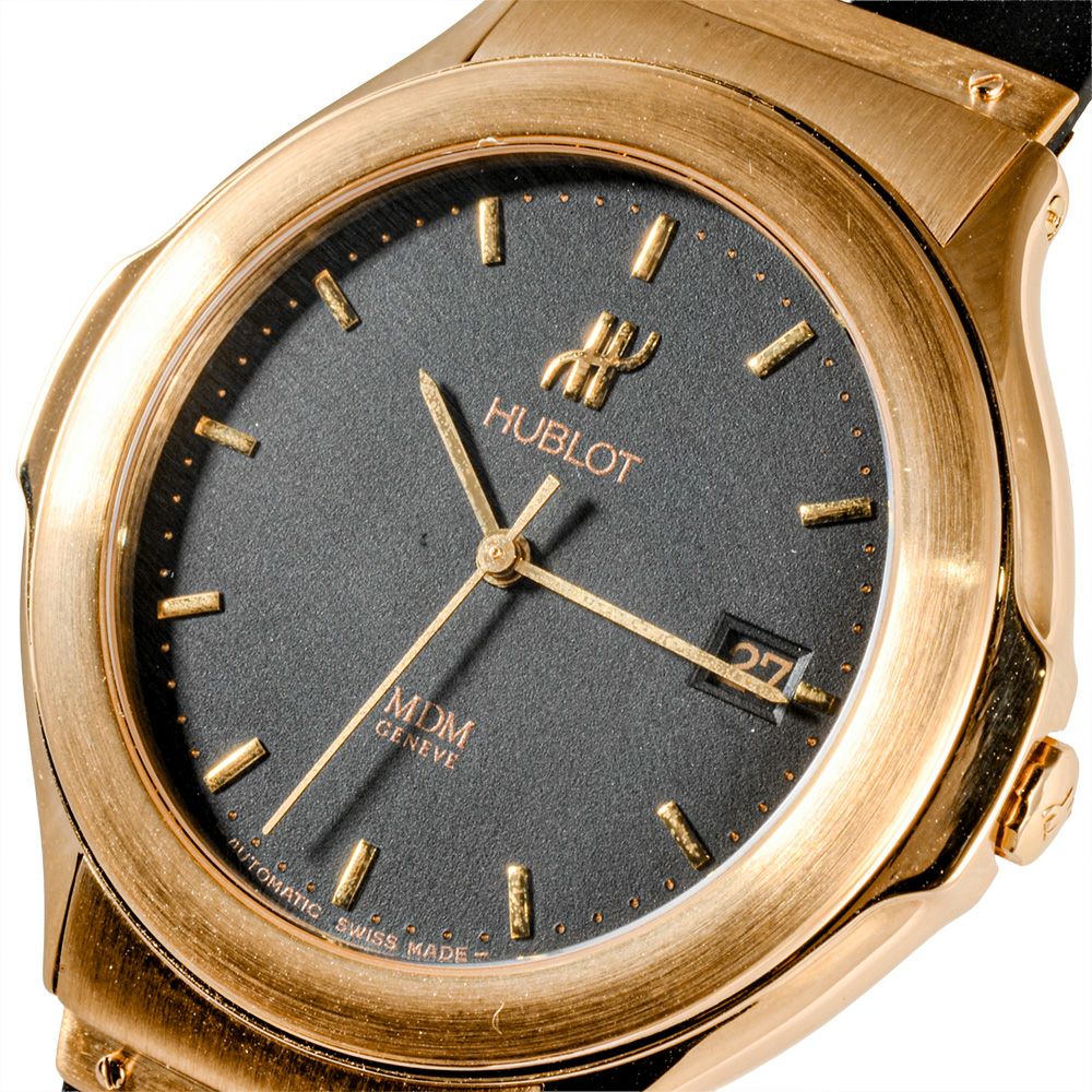 ウブロ HUBLOT 1512.8 MDM エレガント 腕時計 ブラック文字盤 K18 金
