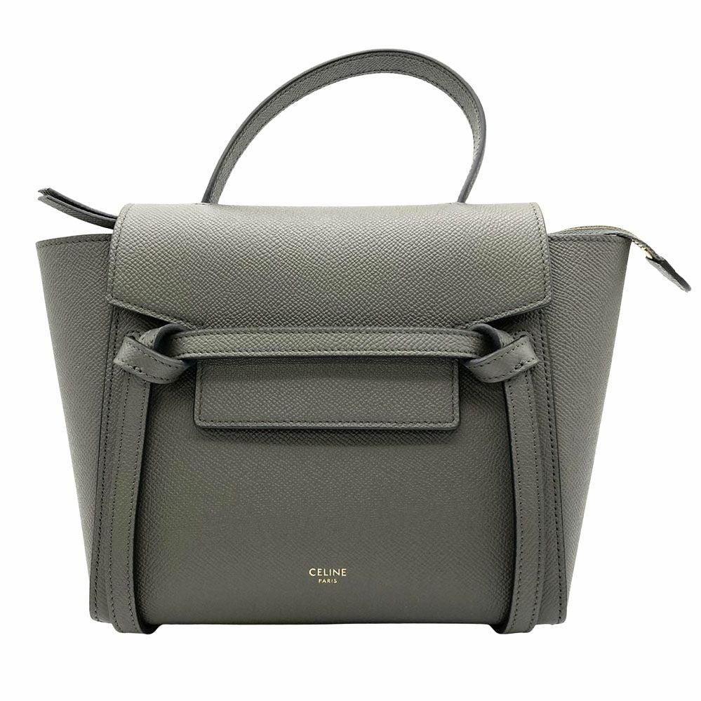 セリーヌ CELINE ハンドバッグ ベルトバッグ 2way ナノ グレー CELINE ベルトバッグ ナノ ハンドバッグ グレー ゴールド グレインド