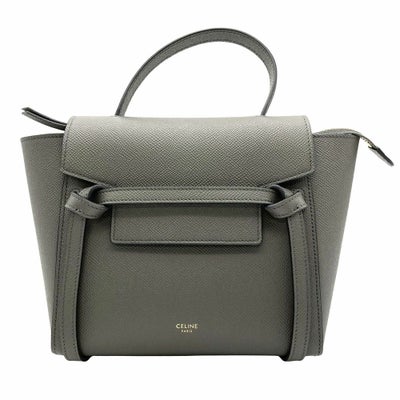 セリーヌ CELINE ベルトバッグ ナノ ハンドバッグ レザー グレー 