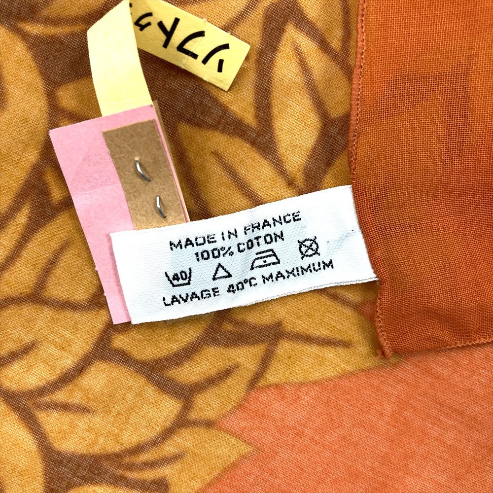 エルメス HERMES カレ 馬柄 スカーフ オレンジ パレオ ストール 大判