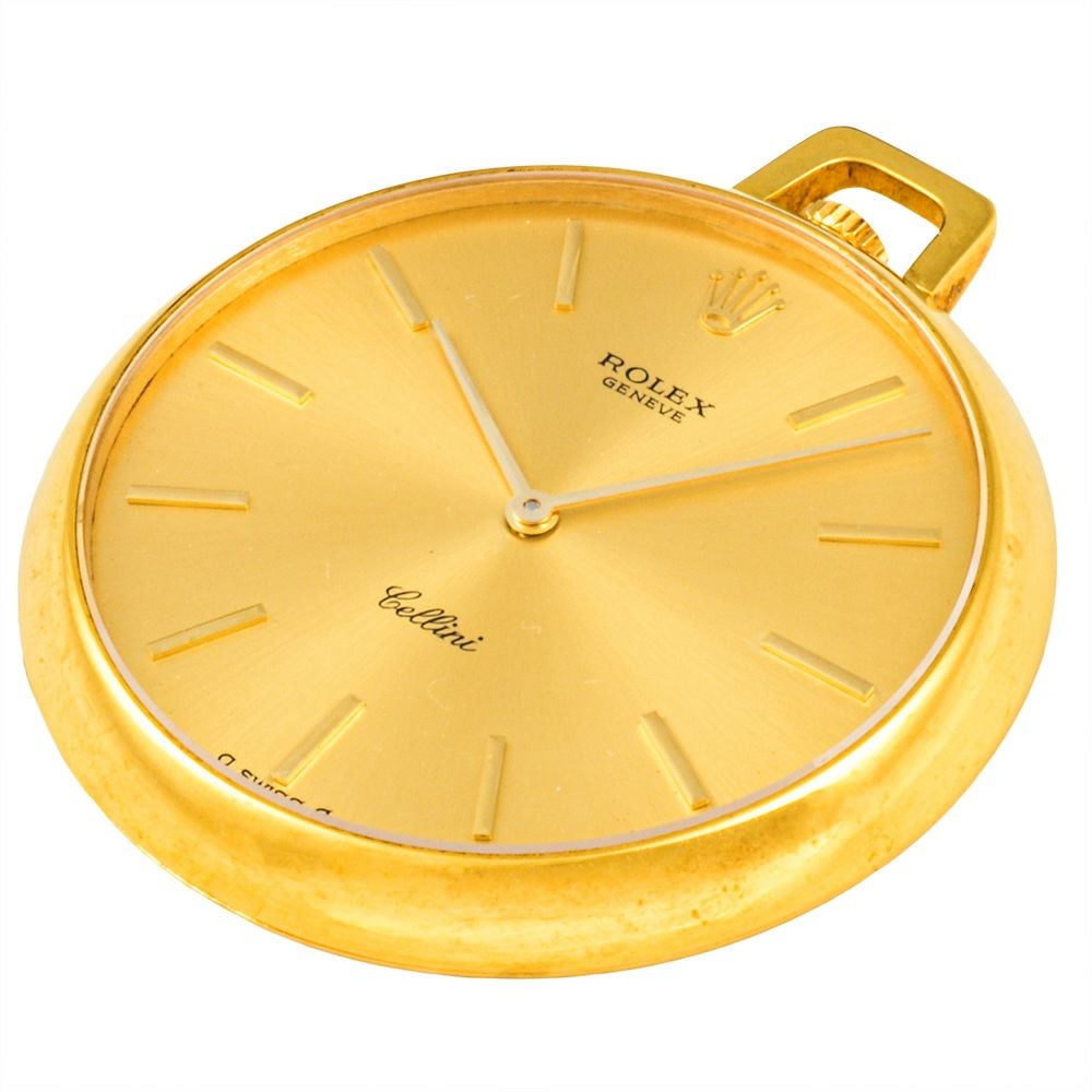 ロレックス ROLEX 3717 チェリーニ 懐中時計 シャンパン文字盤 K18 金