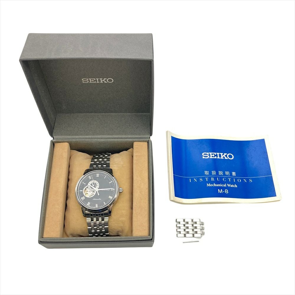 セイコー SEIKO 4R39-00M0 プレサージュ 腕時計 ブラック文字盤 SS