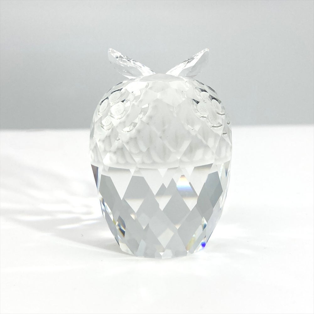 スワロフスキー SWAROVSKI フクロウ オブジェ 置物 7636 クリア【中古