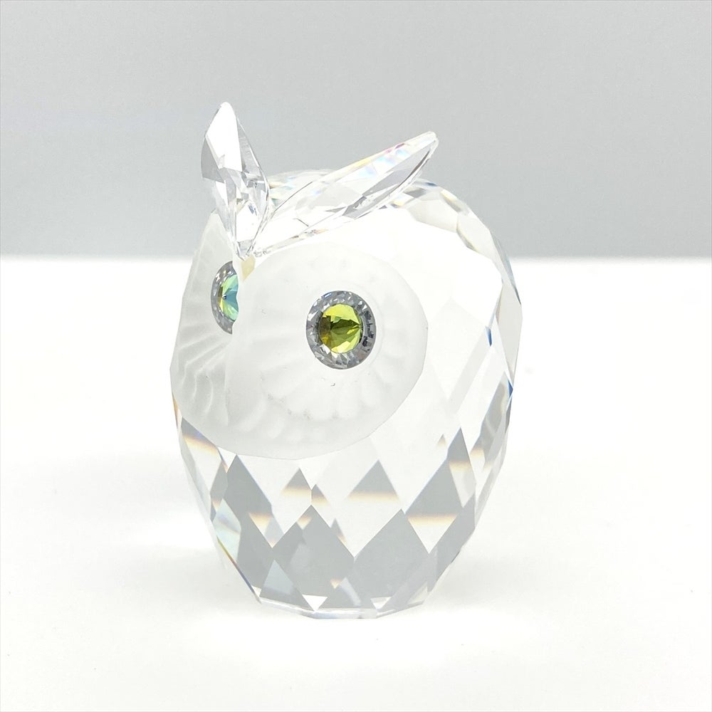 スワロフスキー SWAROVSKI フクロウ オブジェ 置物 7636 クリア【中古