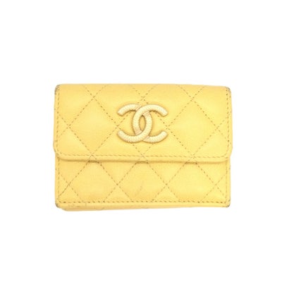 シャネル CHANEL ココマーク 三つ折り財布 キャビアスキン AP296 