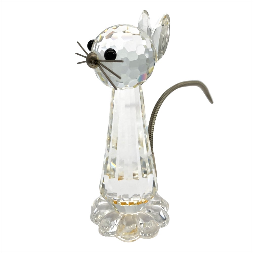 スワロフスキー SWAROVSKI ネコ オブジェ 置物 010023 クリア 猫【中古