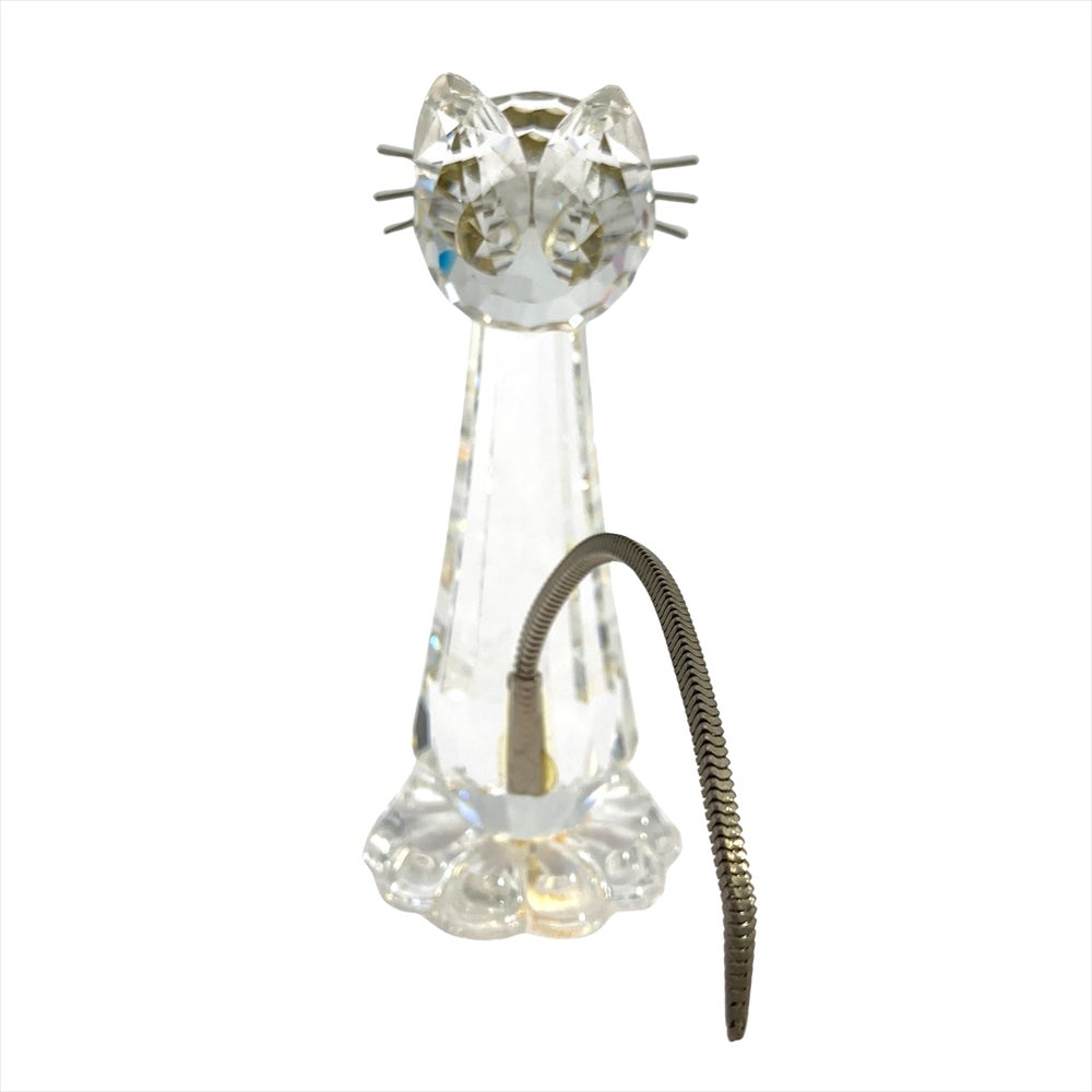 スワロフスキー SWAROVSKI ネコ オブジェ 置物 010023 クリア 猫【中古