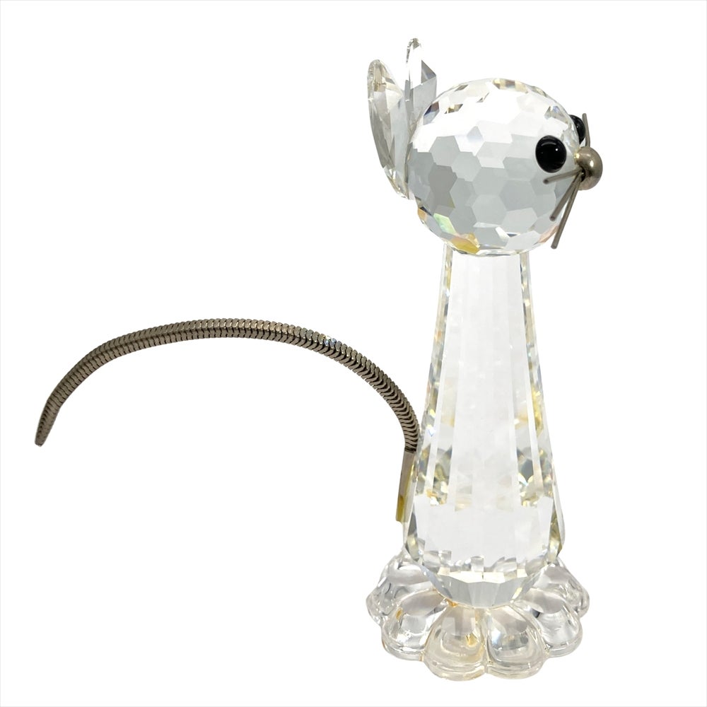 スワロフスキー SWAROVSKI ネコ オブジェ 置物 010023 クリア 猫【中古