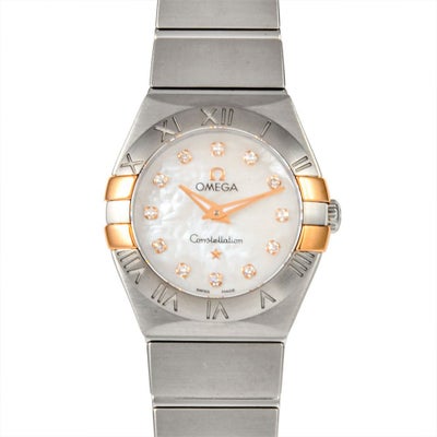 ブルガリ BVLGARI LU28S ルチェア 腕時計 ピンクシェル文字盤 12P 