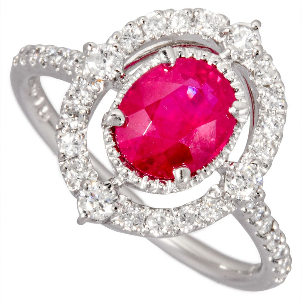 リング 指輪 ルビー 1.34ct 約12.5号 Pt900 5.1g レッド ダイヤモンド