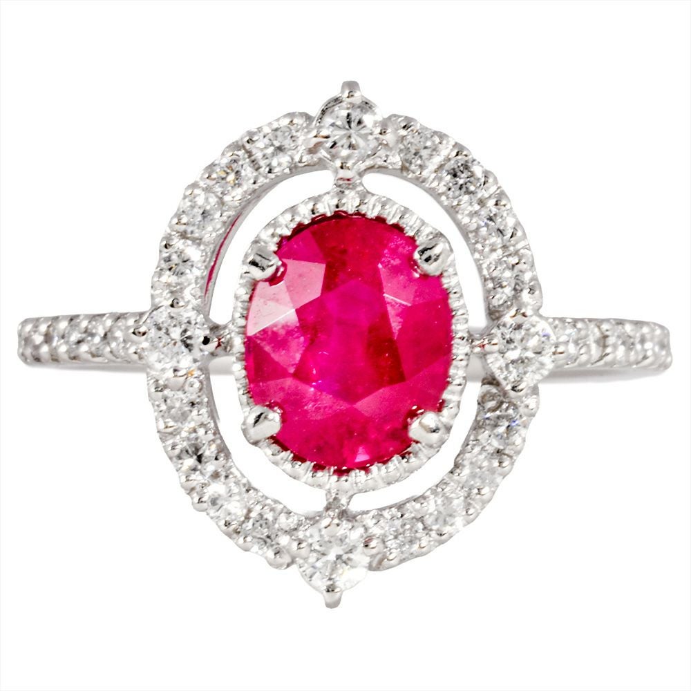 リング 指輪 ルビー 1.34ct 約12.5号 Pt900 5.1g レッド ダイヤモンド