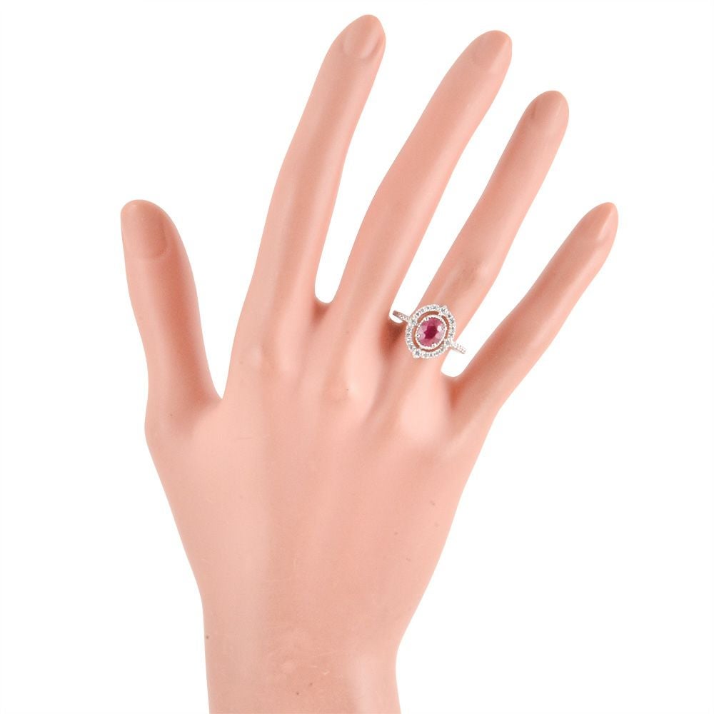 リング 指輪 ルビー 1.34ct 約12.5号 Pt900 5.1g レッド ダイヤモンド