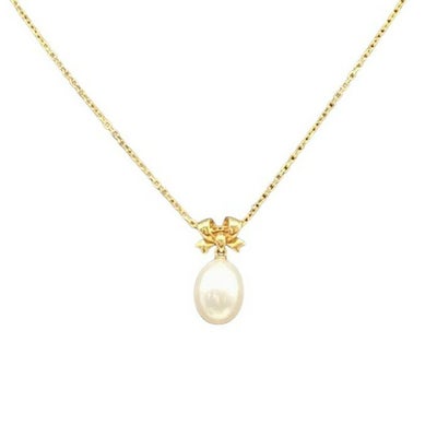 ミキモト MIKIMOTO パール リボン デザイン ネックレス K18 3.4g 真珠 