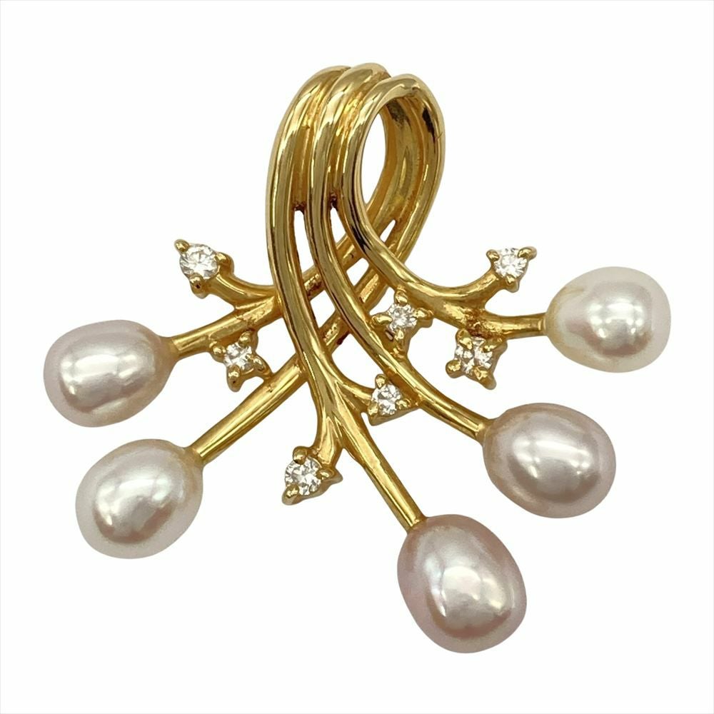 タサキ TASAKI パール ペンダントトップ ダイヤモンド 0.12ct K18YG
