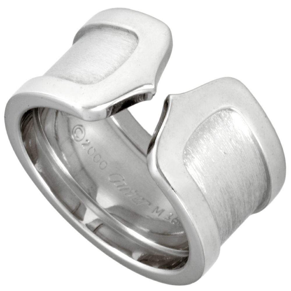 カルティエ Cartier C2 リング 指輪 #50 K18WG 11.2g 2C ホワイト