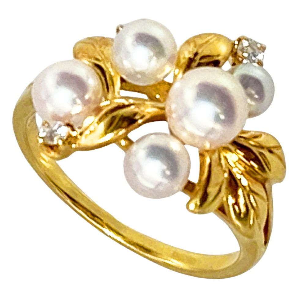 ミキモト MIKIMOTO ベビーパール リング 指輪 ダイヤモンド 約5.5号