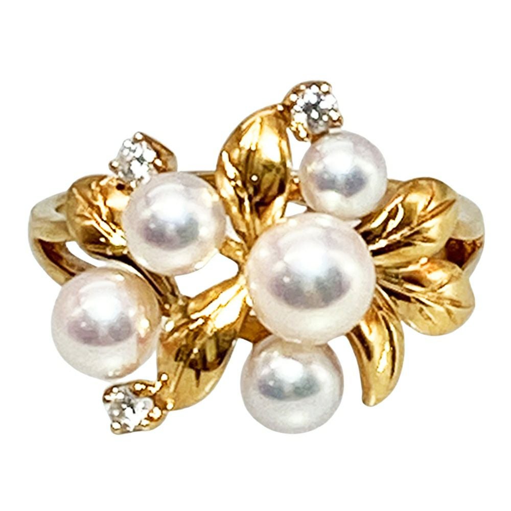 ミキモト MIKIMOTO ベビーパール リング 指輪 ダイヤモンド 約5.5号