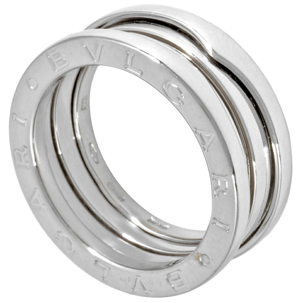 ブルガリ BVLGARI ビーゼロワン 3バンド リング 指輪 #52 K18WG 8.4g