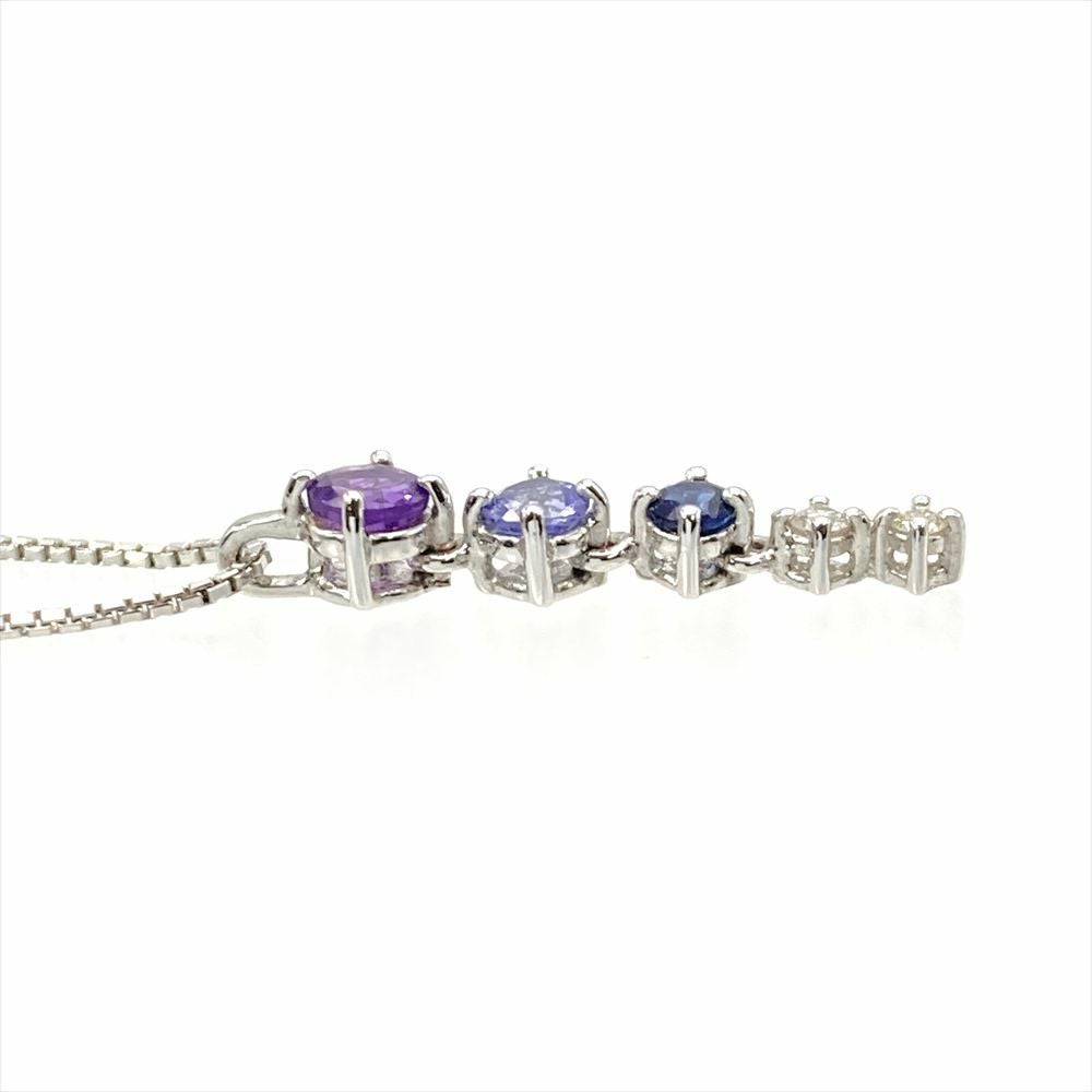 タサキ TASAKI マルチカラー ネックレス ダイヤモンド 0.02ct K18WG