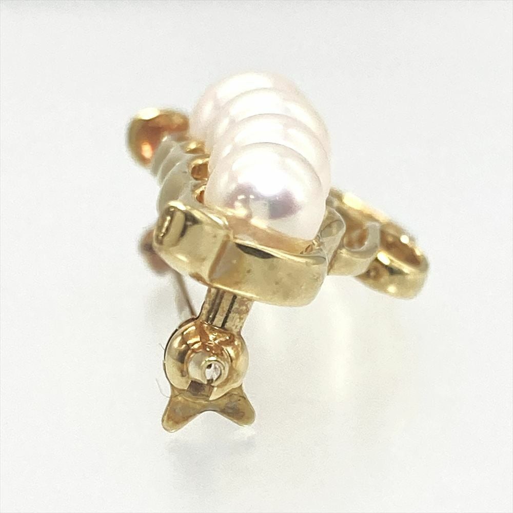 ミキモト MIKIMOTO ビーンズ パール ブローチ K18YG 7.2g 真珠