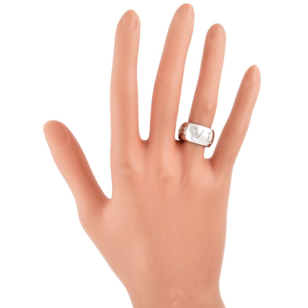 ブルガリ BVLGARI モノロゴ リング 指輪 #51 K18WG 12.1g ホワイト