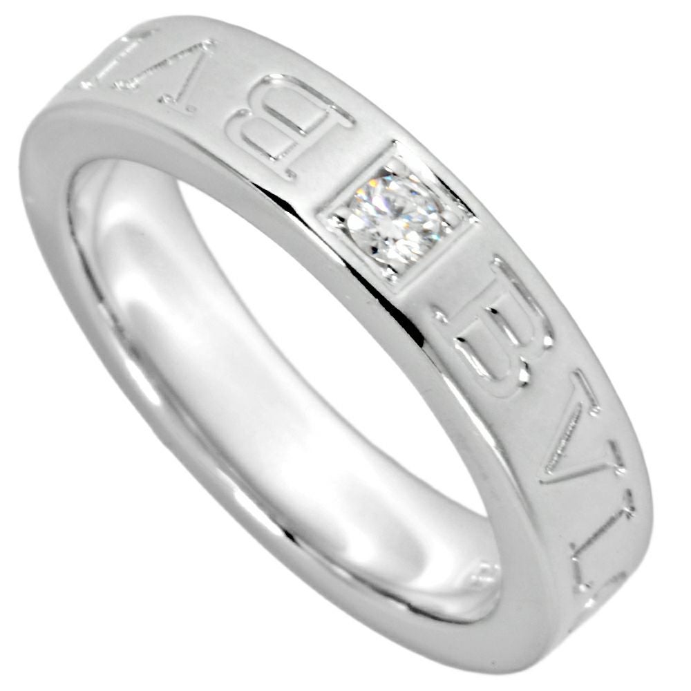 ブルガリ BVLGARI ダブルロゴ リング 指輪 ダイヤモンド 約6.5号 K18WG