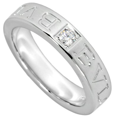 ブルガリ BVLGARI ダブルロゴ リング 指輪 ダイヤモンド 約6.5号 K18WG 