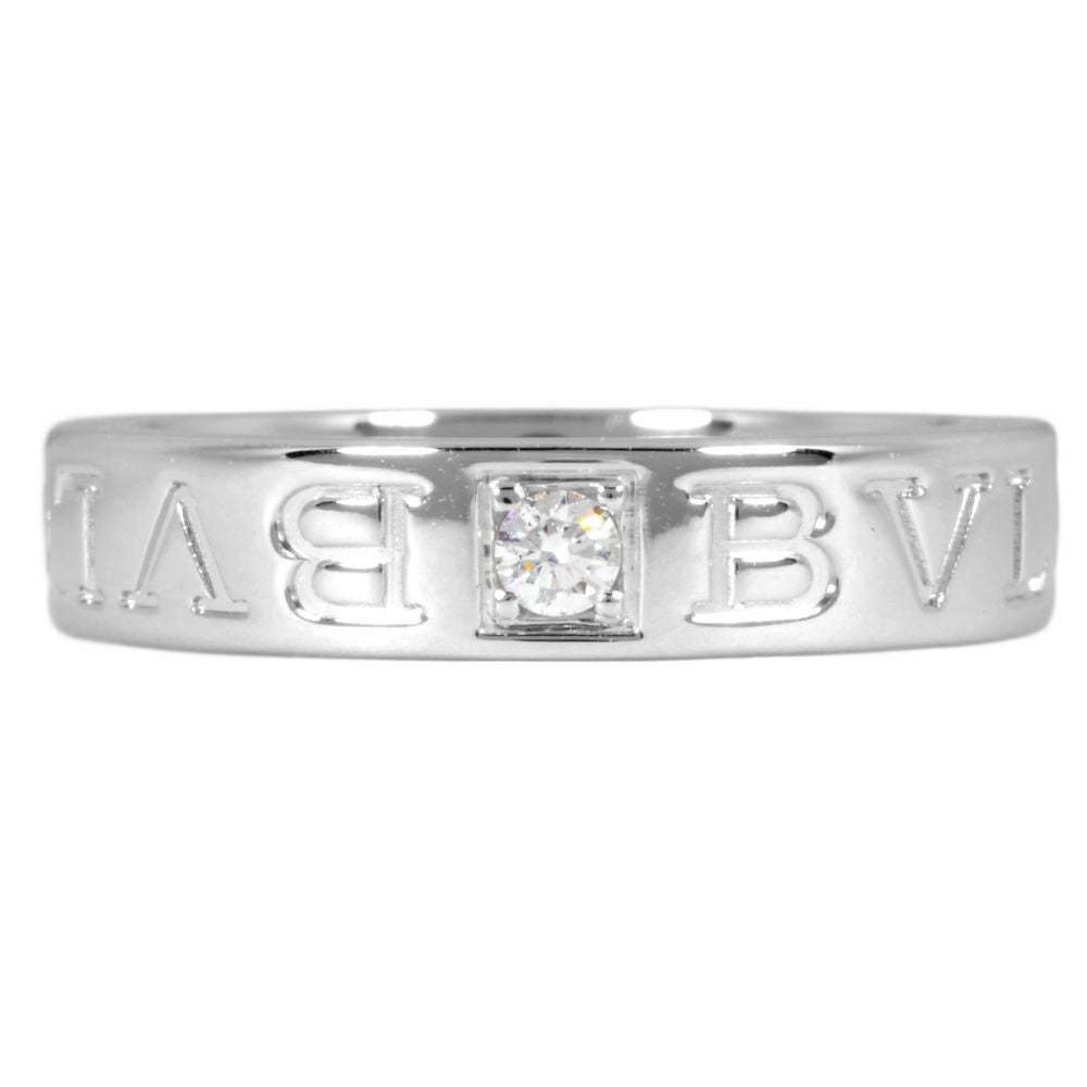 ブルガリ BVLGARI ダブルロゴ リング 指輪 ダイヤモンド 約6.5号 K18WG