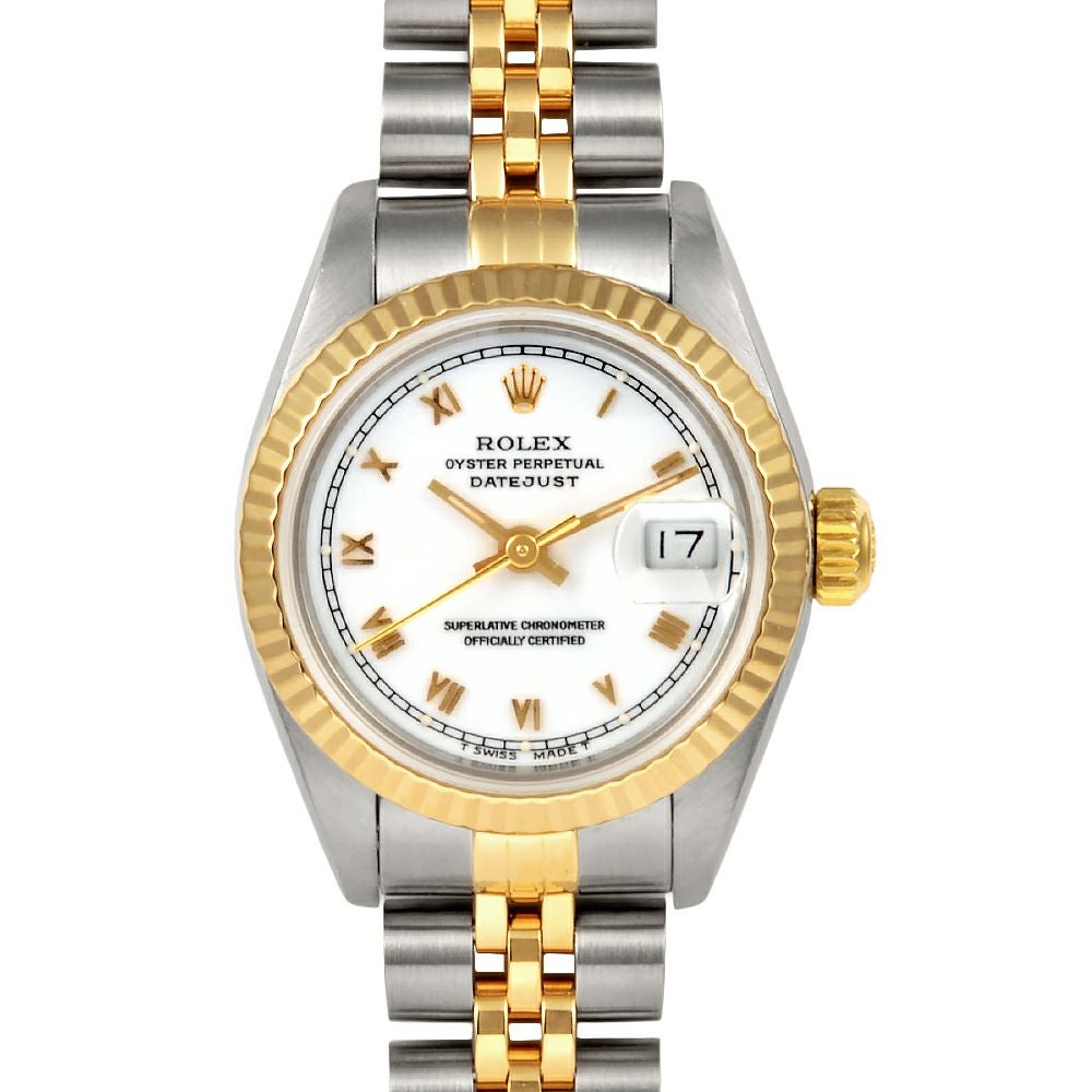 ロレックス ROLEX デイトジャスト T番 腕時計 時計 K18（イエローゴールド） ステンレススチール レディース ゴールド系 69173 【中古】 ROLEX - ロレックス ROLEX デイトジャスト T番 腕時計 時計 K18