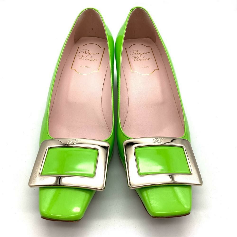 ロジェヴィヴィエ Roger vivier ヒール パンプス グリーン 22.0cm
