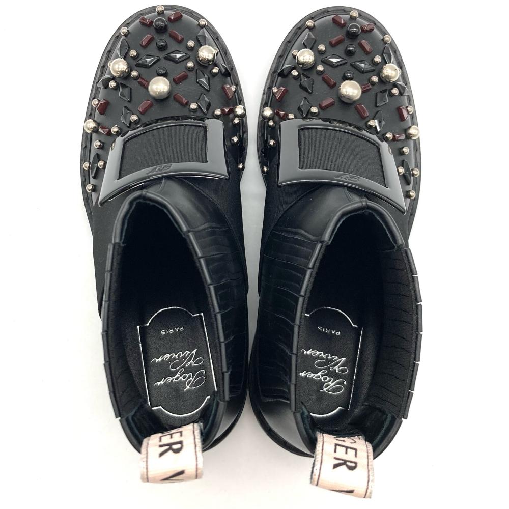 Roger Vivier サイドゴアブーツ ブラック ビジュー付き 37 ロジェヴィヴィエ Roger vivier ビジュー サイドゴア ブーツ ブラック