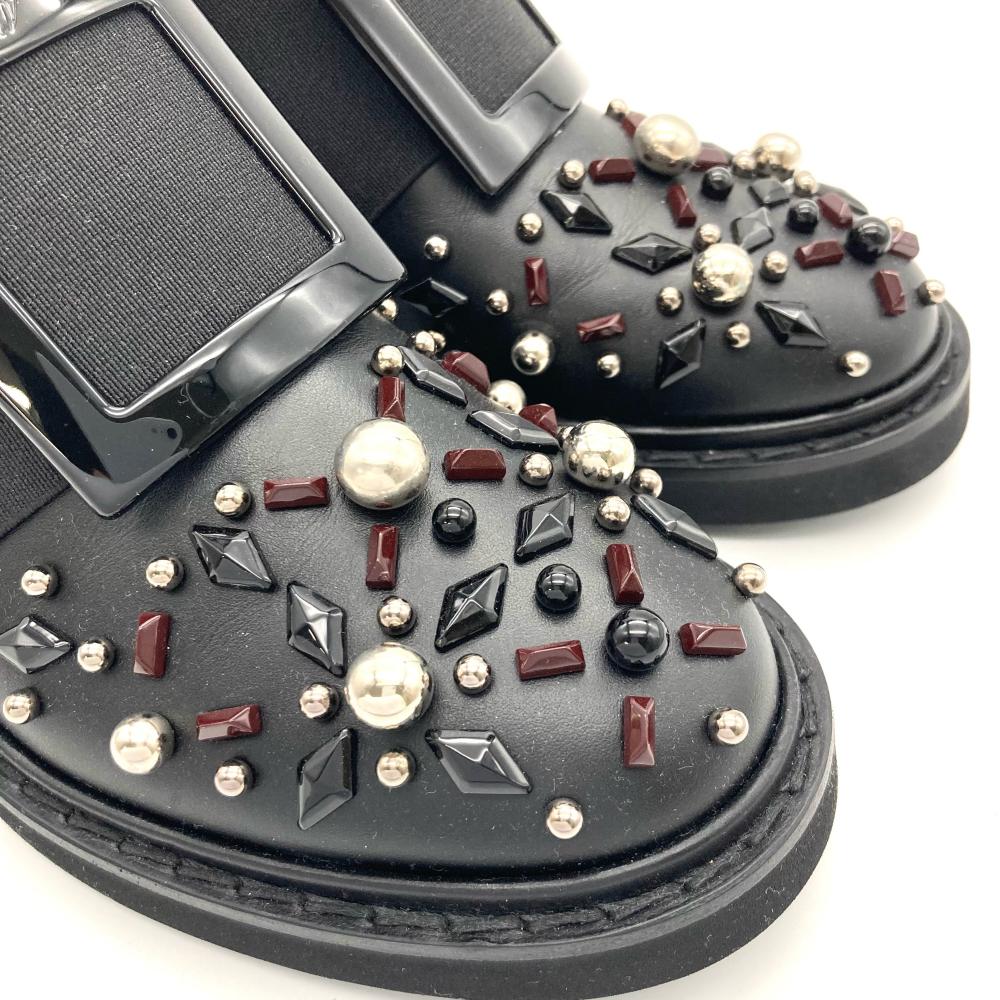 ロジェヴィヴィエ Roger vivier ビジュー サイドゴア ブーツ ブラック