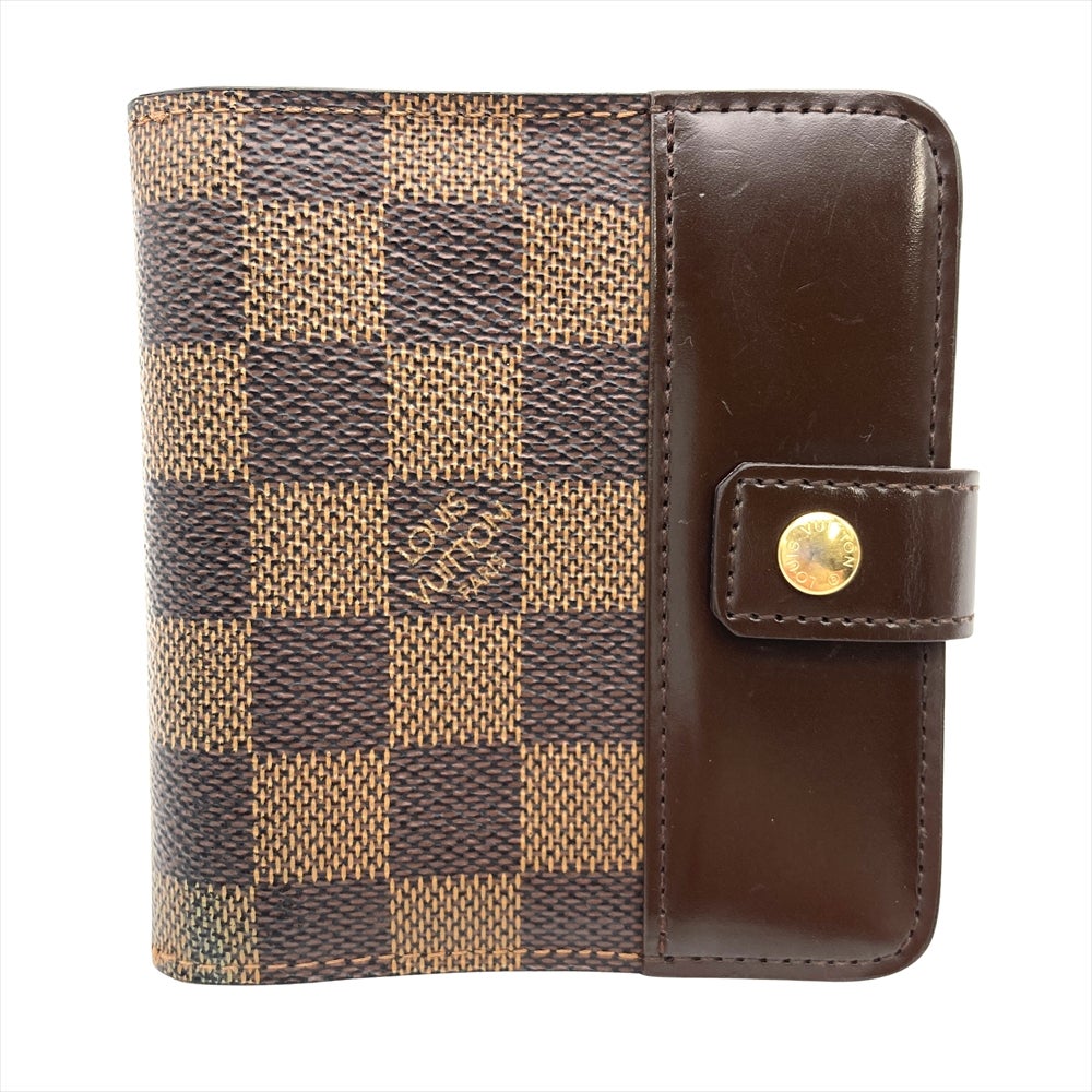 アインズ　ルイヴィトン ダミエ コンパクトジップ 二つ折り財布 ブラウン ルイヴィトン LOUIS VUITTON コンパクトジップ 二つ折り財布 ダミエ