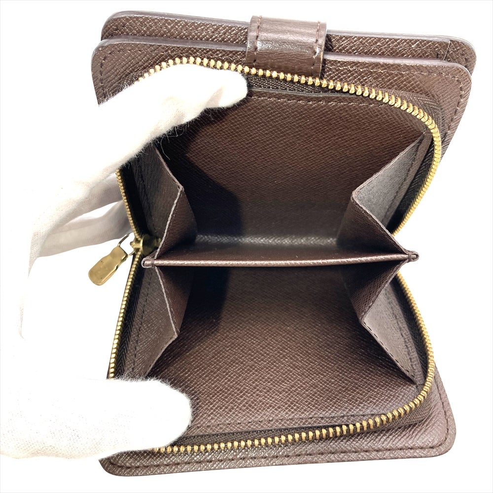ルイヴィトン LOUIS VUITTON コンパクトジップ 二つ折り財布 ダミエ