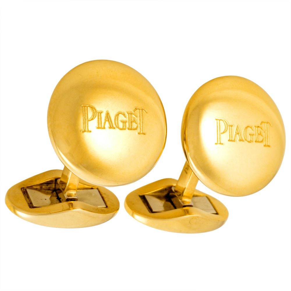 ピアジェ PIAGET ダイヤ カフス K18 YG イエローゴールド 750 90325885 ピアジェ PIAGET ロゴ カフスボタン カフリンクス K18YG 15.8g