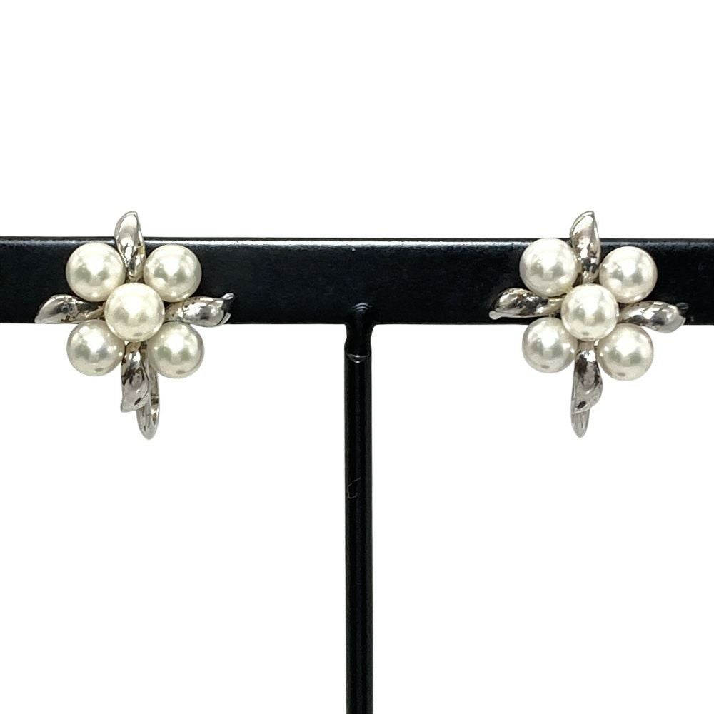 ミキモト MIKIMOTO パール イヤリング ダイヤモンド K18WG 5.6g アコヤ