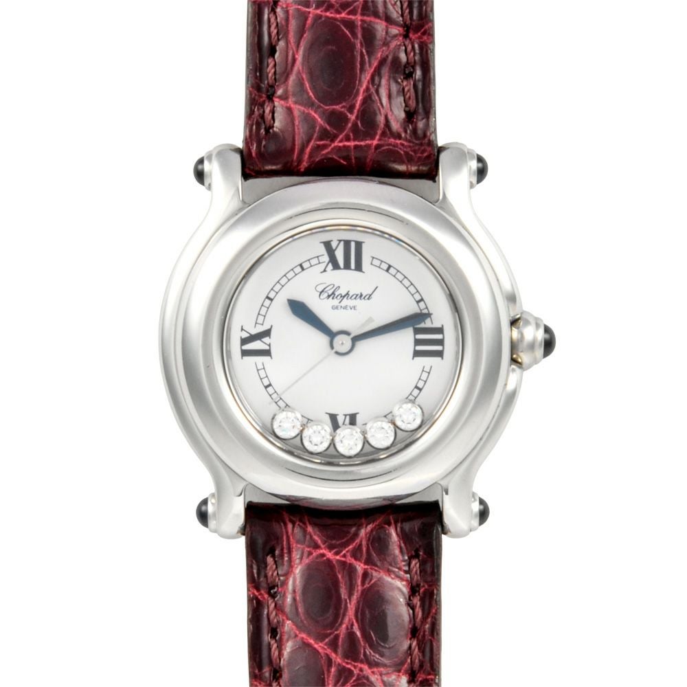 ショパール Chopard 27/8245-23 ハッピースポーツ 腕時計 ホワイト文字盤 SS 5Pダイヤ レディース【中古】 ショパール Chopard 27/8245-23 ハッピースポーツ 腕時計 ホワイト文字