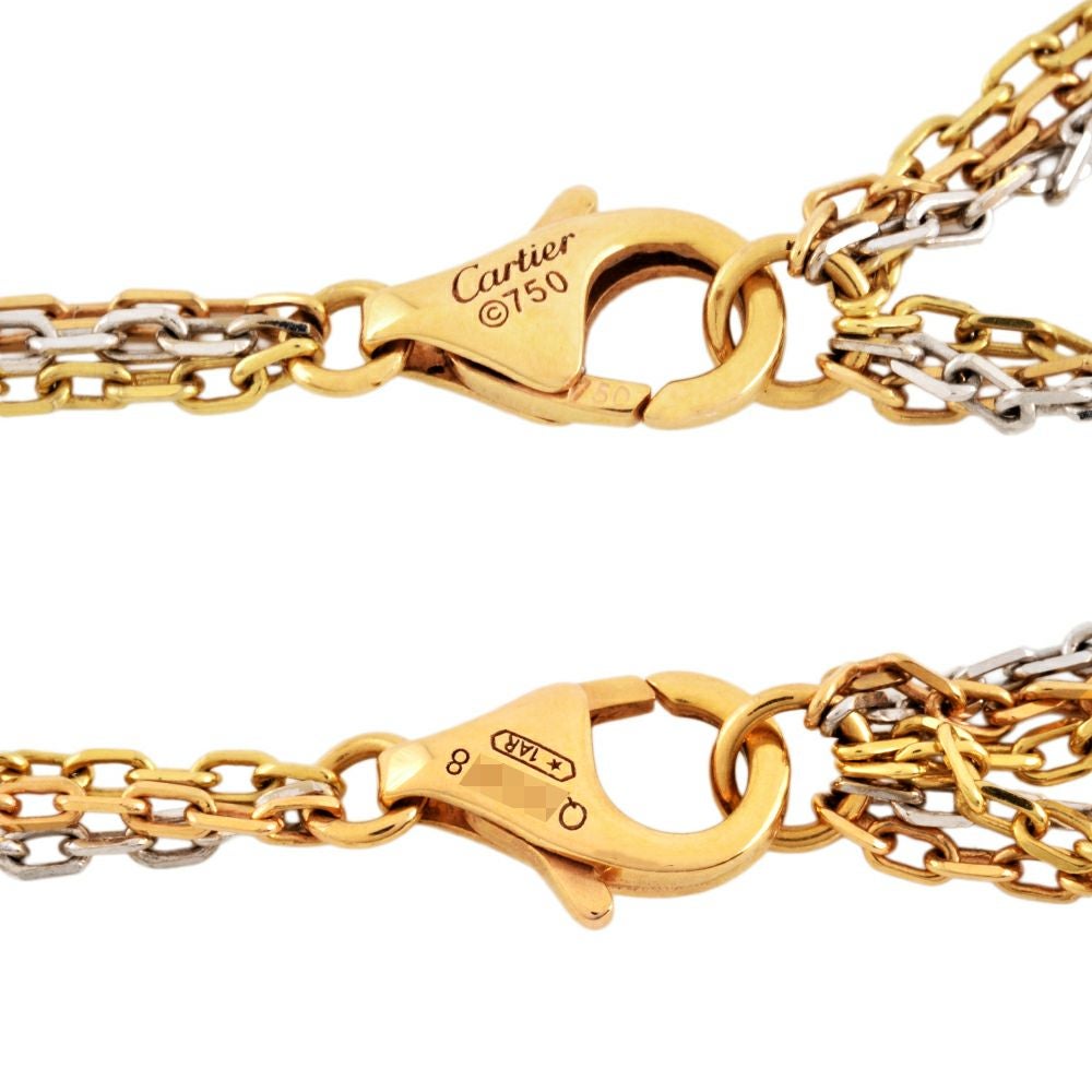 カルティエ Cartier トリニティ チェーン ネックレス K18YG 6.9g K18PG