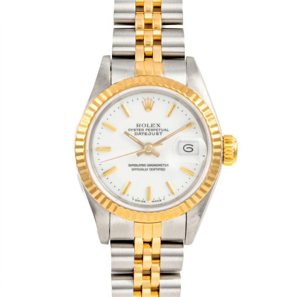 ロレックス ROLEX 69173 デイトジャスト 腕時計 ホワイト文字盤 SS×YG