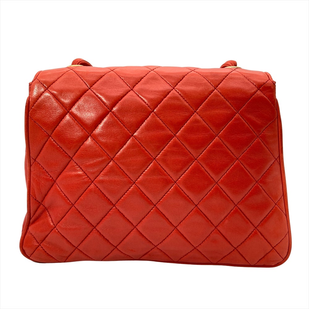 シャネル CHANEL マトラッセ ショルダーバッグ ラムスキン レッド ココ
