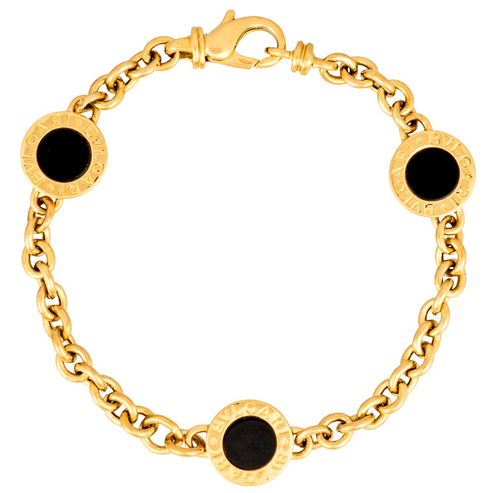 ブルガリ BVLGARI ブルガリブルガリ ブレスレット オニキス K18YG 24.9