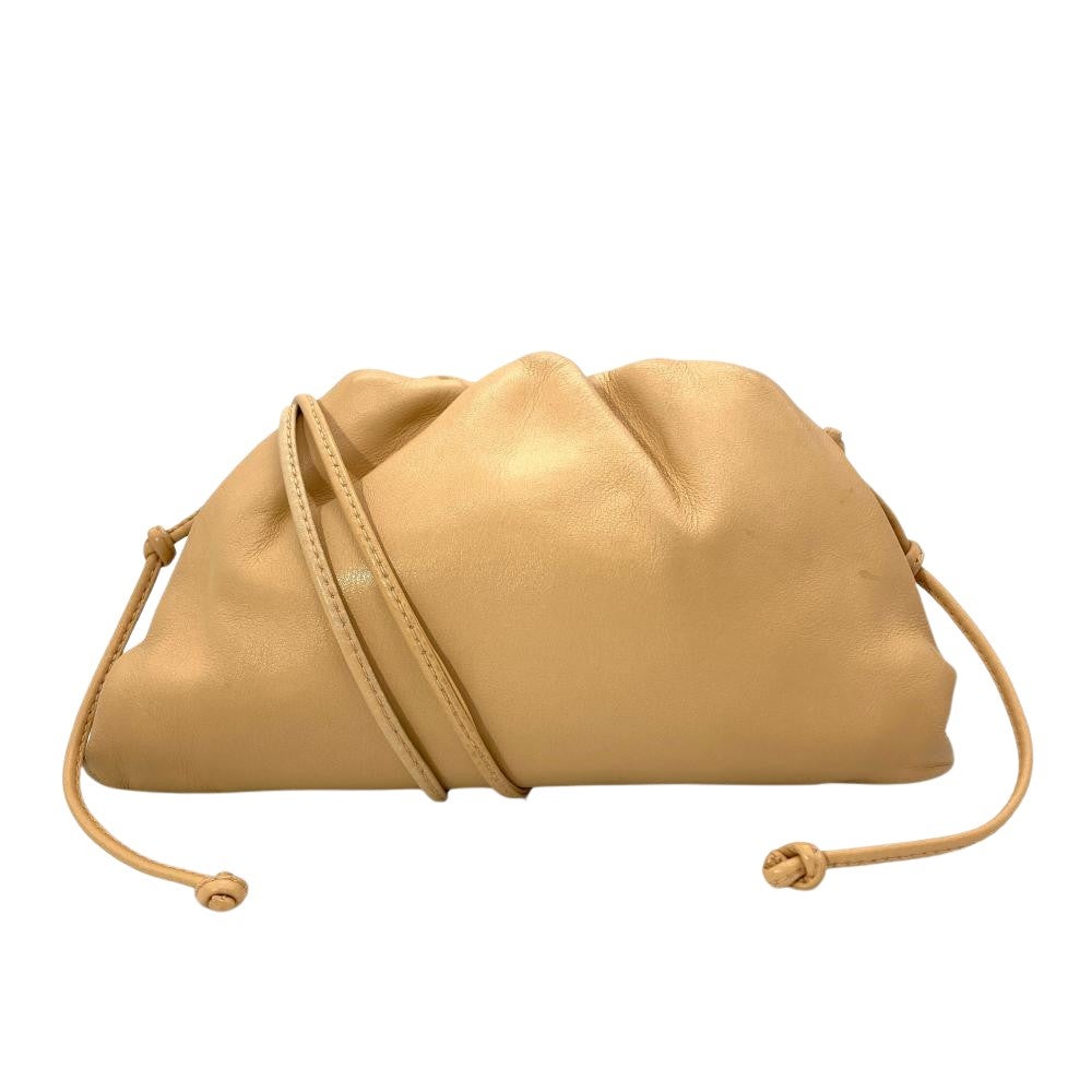 【美品】ボッテガヴェネタ ミニザポーチ ショルダーバッグ ベージュ ボッテガヴェネタ BOTTEGA VENETA MINI THE POUCH ミニ・ザポーチ