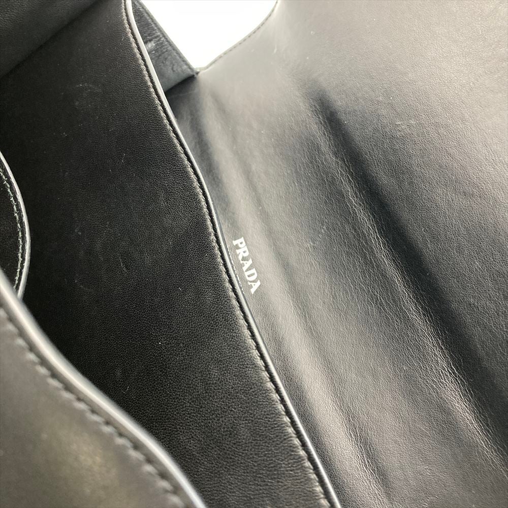 プラダ PRADA スタッズ ショルダーバッグ 2WAY レザー 1BA179 ブラック シルバー金具 レディース【中古】 プラダ PRADA スタッズ ショルダーバッグ 2WAY レザー 1BA179 ブラック