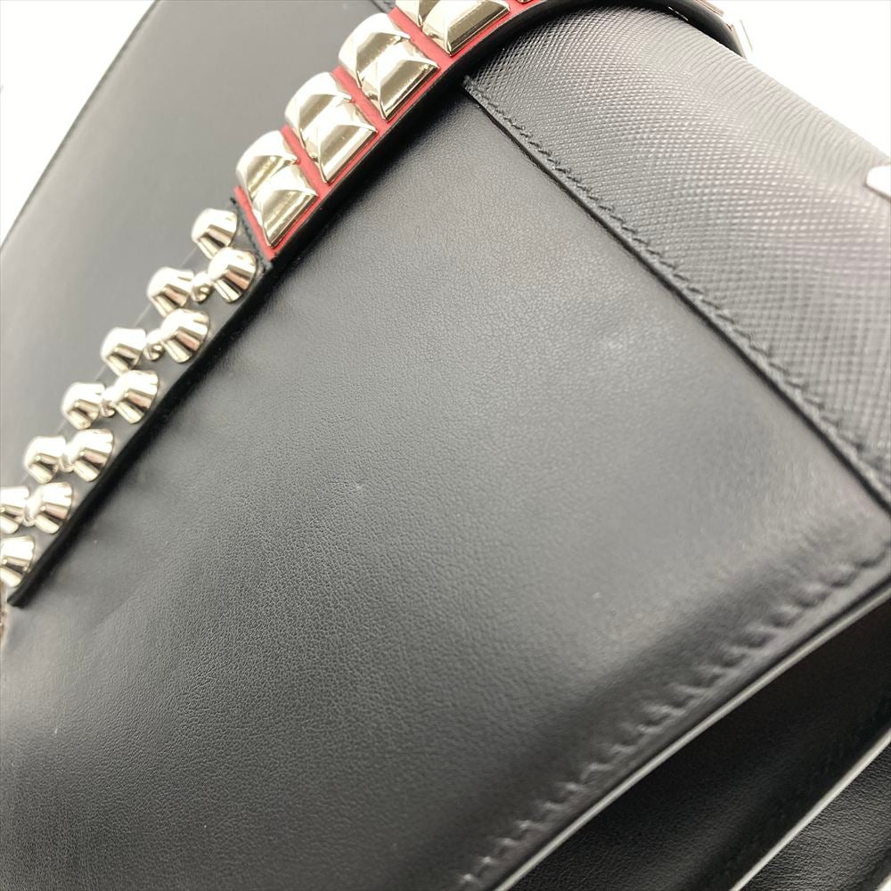 プラダ PRADA スタッズ ショルダーバッグ 2WAY レザー 1BA179 ブラック シルバー金具 レディース【中古】 プラダ PRADA スタッズ ショルダーバッグ 2WAY レザー 1BA179 ブラック